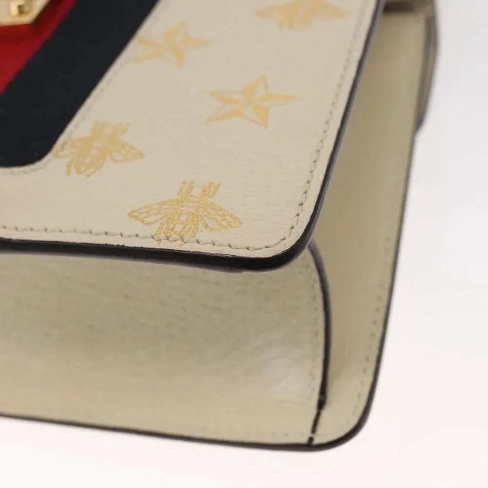 GUCCI Silvi Sherry Line Hand Bag Leather 2way Beige Gold 470270 Auth bs31644 - Picture 5 of 16